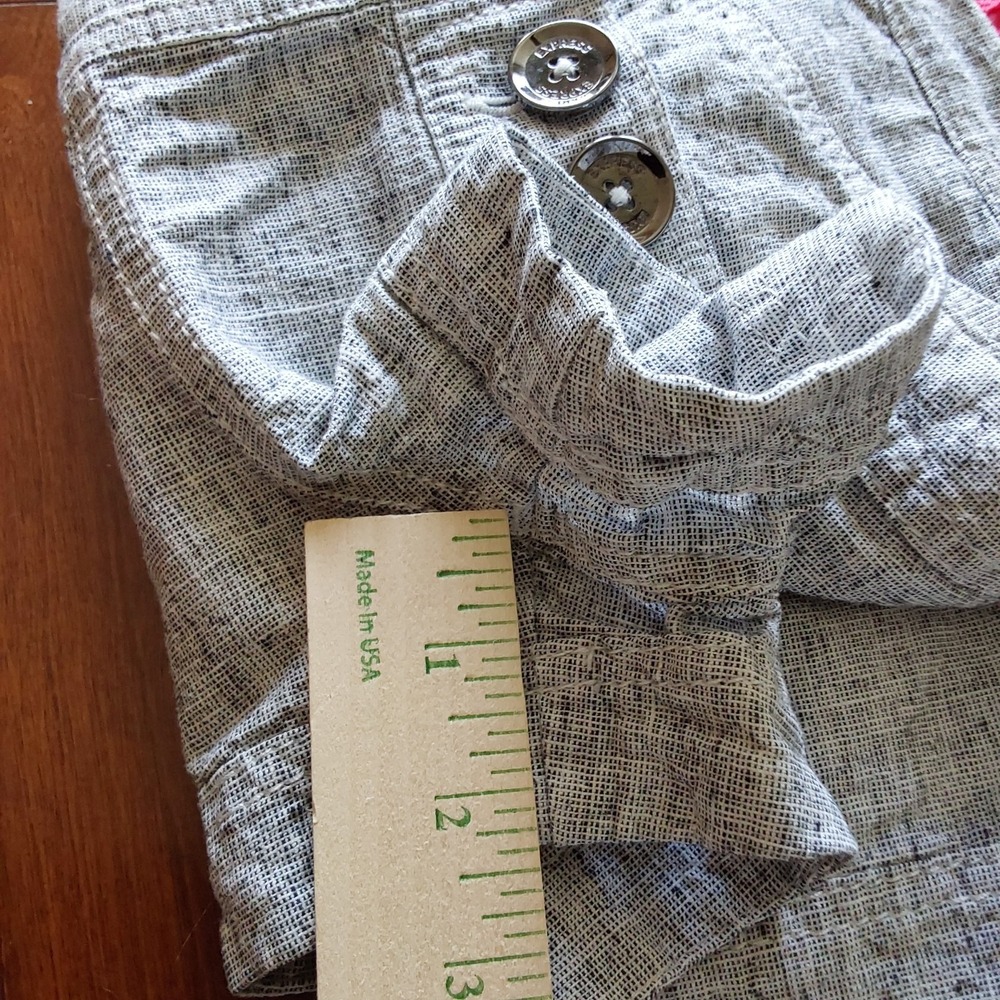 Express Shorts Womens 00 Black & White Linen, Button Front Shorties Beach Casual - Picture 11 of 11